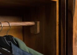 MAILAND #210 Armadio In Legno Di Sheesham - Laccato / Marrone Scuro 90x45x180 14 MAILAND #210 Armadio In Legno Di Sheesham - Laccato / Marrone Scuro 90x45x180 -Massivmoebel24 09 612 875 0110 05