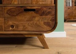 MAILAND #110 Armadio In Legno Di Sheesham - Laccato / Marrone Chiaro 90x45x180 -Massivmoebel24 09 612 875 0110 06