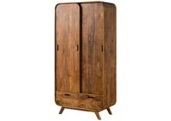 MAILAND #110 Armadio In Legno Di Sheesham - Laccato / Marrone Chiaro 90x45x180 -Massivmoebel24 09 612 875 0110 09