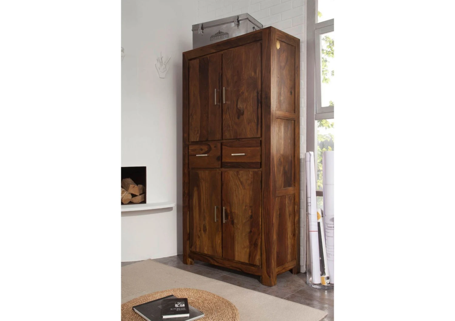 METRO LIFE #121 Armadio In Legno Di Sheesham - Laccato / Life honey 90x40x180 3 METRO LIFE #121 Armadio In Legno Di Sheesham - Laccato / Life honey 90x40x180