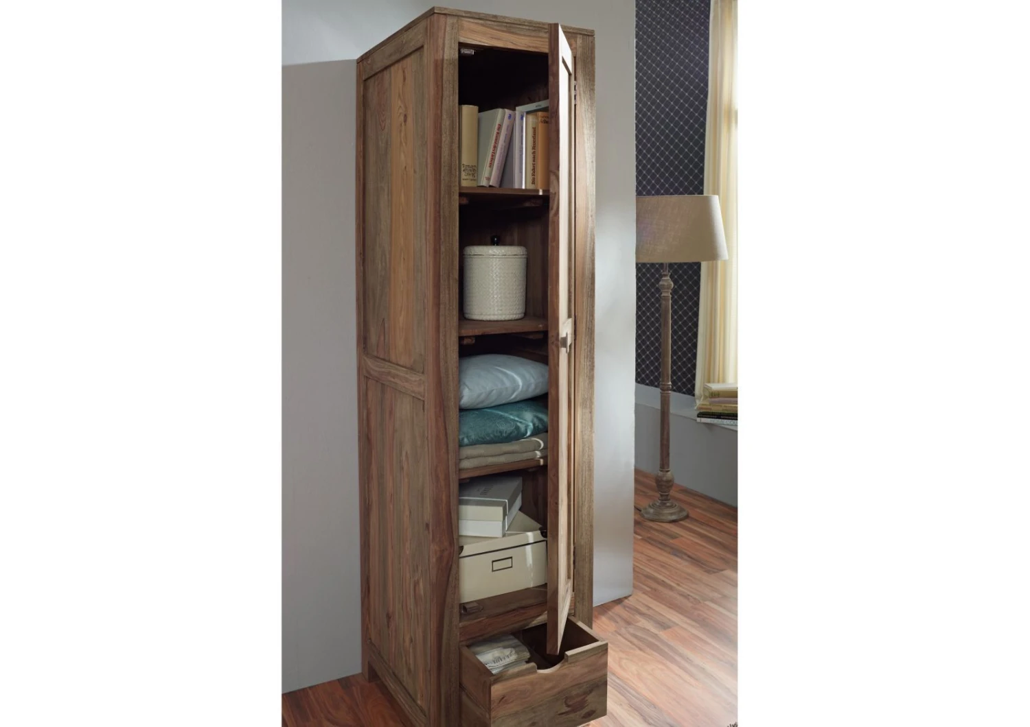 NATURE GREY #98 Armadio In Legno Di Shesssham - Oliato / Grigio 48x60x200 6 NATURE GREY #98 Armadio In Legno Di Shesssham - Oliato / Grigio 48x60x200 - immagine 4