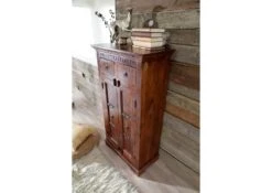 OXFORD #525 Armadio In Legno Di Acacia - Laccato / Nougat 72x38x132 -Massivmoebel24 09 618 620 0P10 3