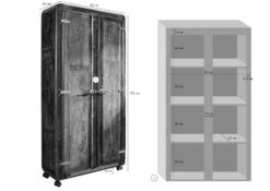 FREEZY #38 Armadio In Legno Riciclato - Laccato / Multicolore 90x38x175 16 FREEZY #38 Armadio In Legno Riciclato - Laccato / Multicolore 90x38x175 -Massivmoebel24 09 618 803 1028 08