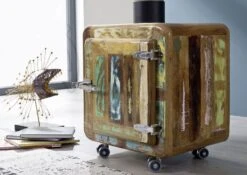 FREEZY #05 Comodino In Legno Riciclato - Laccato / Multicolore 50x38x56 -Massivmoebel24 09 618 804 1005 3