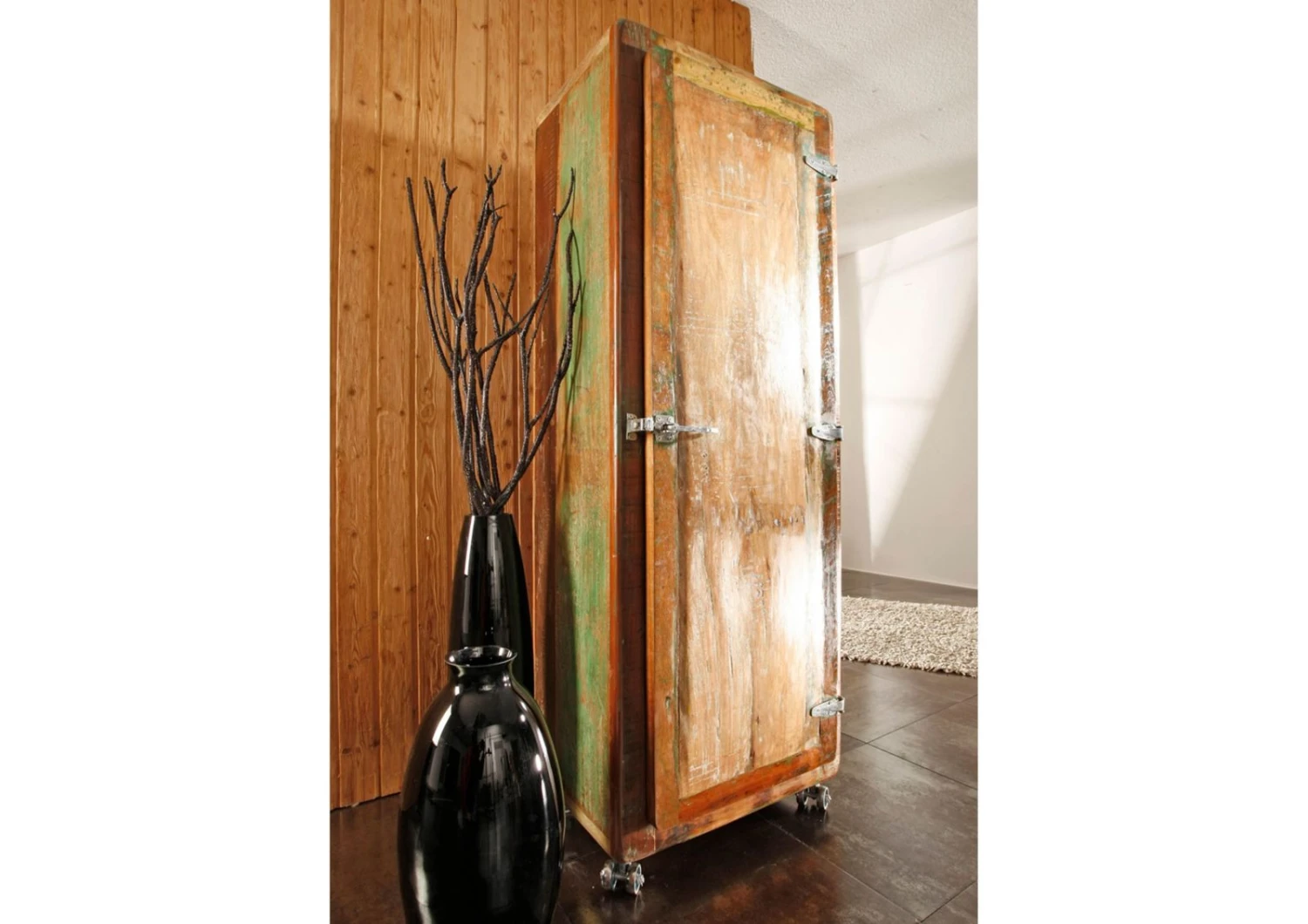 FREEZY #06 Armadio In Legno Riciclato - Laccato / Multicolore 60x48x165 4 FREEZY #06 Armadio In Legno Riciclato - Laccato / Multicolore 60x48x165 - immagine 2