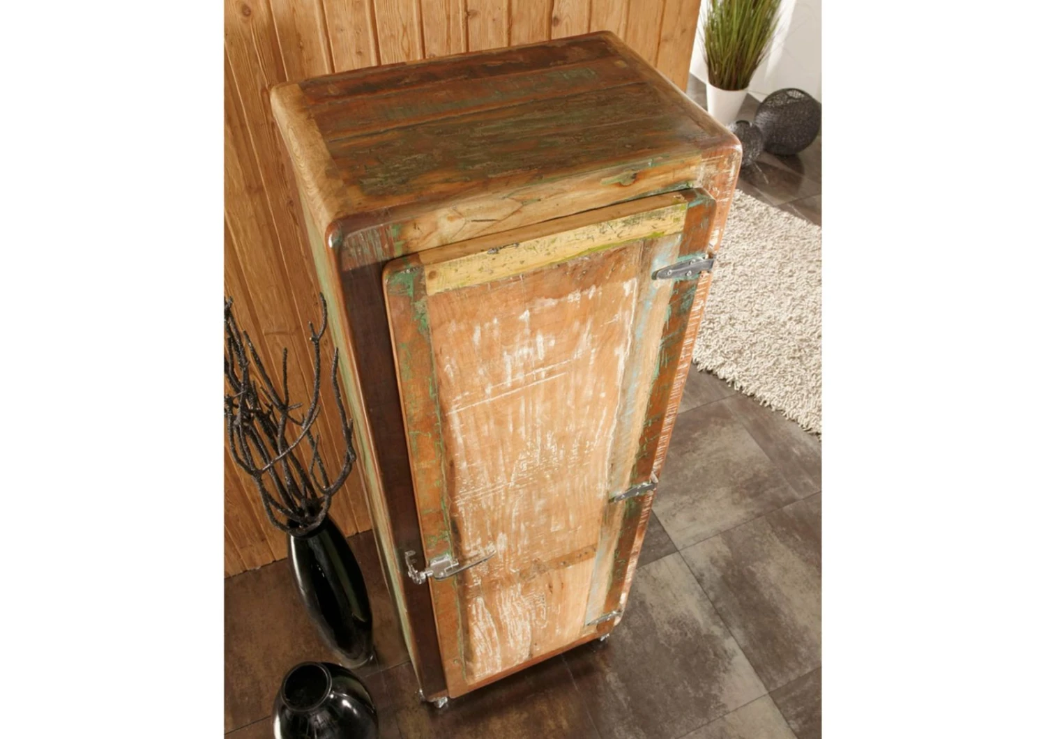 FREEZY #06 Armadio In Legno Riciclato - Laccato / Multicolore 60x48x165 6 FREEZY #06 Armadio In Legno Riciclato - Laccato / Multicolore 60x48x165 - immagine 4