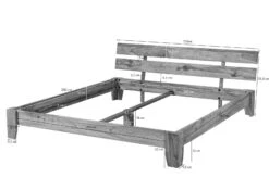 NATURE BROWN #510 Letto Matrimoniale In Legno Di Sheesham - Oliato / Marrone 140x200 -Massivmoebel24 09 634 553 5010 8