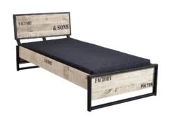 FACTORY #139 Letto Matrimoniale In Legno Di Mango E Ferro - Stampato 140x200 -Massivmoebel24 09 634 559 1010 9