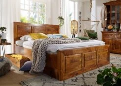 OXFORD #0304 Letto Matrimoniale In Legno Di Acacia - Laccato / Miele 140x200 8 OXFORD #0304 Letto Matrimoniale In Legno Di Acacia - Laccato / Miele 140x200 -Massivmoebel24 09 634 610 0104 3