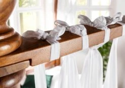 Letto A Baldacchino In Legno Di Acacia 147x221 Miele Dorato Laccato OXFORD #0244 -Massivmoebel24 09 634 610 6119 6