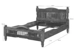 FABLE #21 Letto Matrimoniale In Legno Riciclato - Laccato / Multicolore 140x200 -Massivmoebel24 09 634 751 0021 8