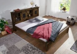 RAILWAY #443 Letto Matrimoniale In Legno Di Mango - Laccato / Marrone 180x200 -Massivmoebel24 09 634 772 3072 02 1