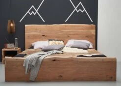 PURE ACACIA #301 Letto Matrimoniale In Legno Di Acacia - Laccato / Natur 140x200 -Massivmoebel24 09 634 886 3001 3