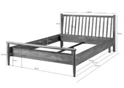 Letto In Legno Di Acacia 160x200 Laccato / Naturale KOPENHAGEN #115 -Massivmoebel24 09 636 493 1015 08