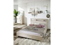 NATURE WHITE #201 Letto Matrimoniale In Legno Di Acacia - Patinato / White Stone 160x200 -Massivmoebel24 09 636 552 2001 4