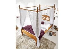 Letto A Baldacchino In Legno Di Sheesham / Palissandro 167x221 Marrone Oliato NATURE BROWN #531 -Massivmoebel24 09 636 553 5031 3