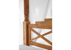 Letto A Baldacchino In Legno Di Sheesham / Palissandro 167x221 Marrone Oliato NATURE BROWN #531 -Massivmoebel24 09 636 553 5031 5