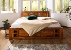 OXFORD #0252 Letto Matrimoniale Il Legno Di Acacia - Laccato / Miele 160x200 12 OXFORD #0252 Letto Matrimoniale Il Legno Di Acacia - Laccato / Miele 160x200 -Massivmoebel24 09 636 610 8012 3