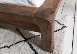 BUENO #012 Letto Matrimoniale In Legno Di Sheesham - Oliato / Grigio 160x200 -Massivmoebel24 09 636 679 0012 6