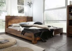 METRO LIFE #137 Letto Matrimoniale In Legno Di Sheesham - Laccato / Life honey 180x200