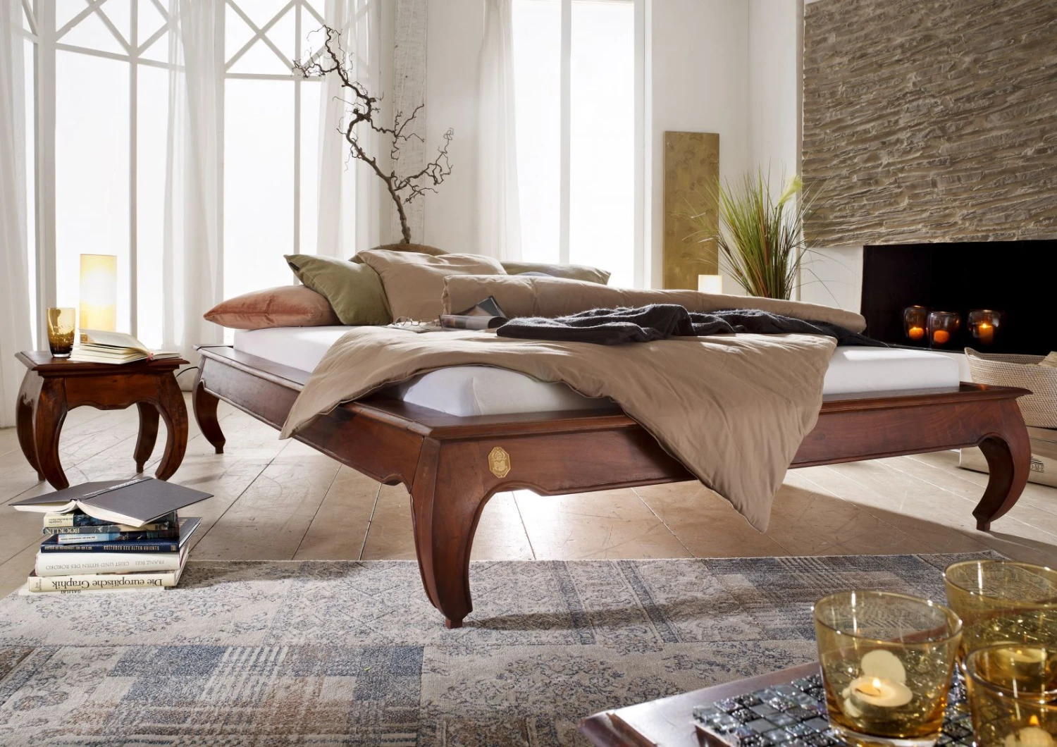 OPIUM #264 Letto Matrimoniale In Legno Di Acacia - Laccato / Nougat 180x200 4 OPIUM #264 Letto Matrimoniale In Legno Di Acacia - Laccato / Nougat 180x200 - immagine 2