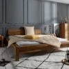 BUENO #001 Letto Matrimoniale In Legno Di Sheesham - Oliato / Marrone 180x200