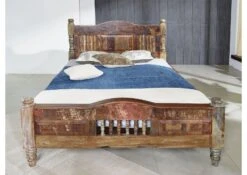 FABLE #13 Letto Matrimoniale In Legno Riciclato - Laccato / Multicolore 180x200 -Massivmoebel24 09 638 751 0013 4