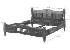FABLE #13 Letto Matrimoniale In Legno Riciclato - Laccato / Multicolore 180x200 -Massivmoebel24 09 638 751 0013 8