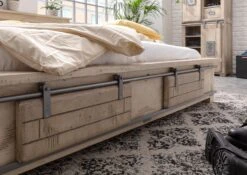 RAILWAY #342 Letto Matrimoniale In Legno Di Mango - Laccato / Whitewash 180x200 -Massivmoebel24 09 638 772 2033 5