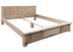 RAILWAY #342 Letto Matrimoniale In Legno Di Mango - Laccato / Whitewash 180x200 -Massivmoebel24 09 638 772 2033 9