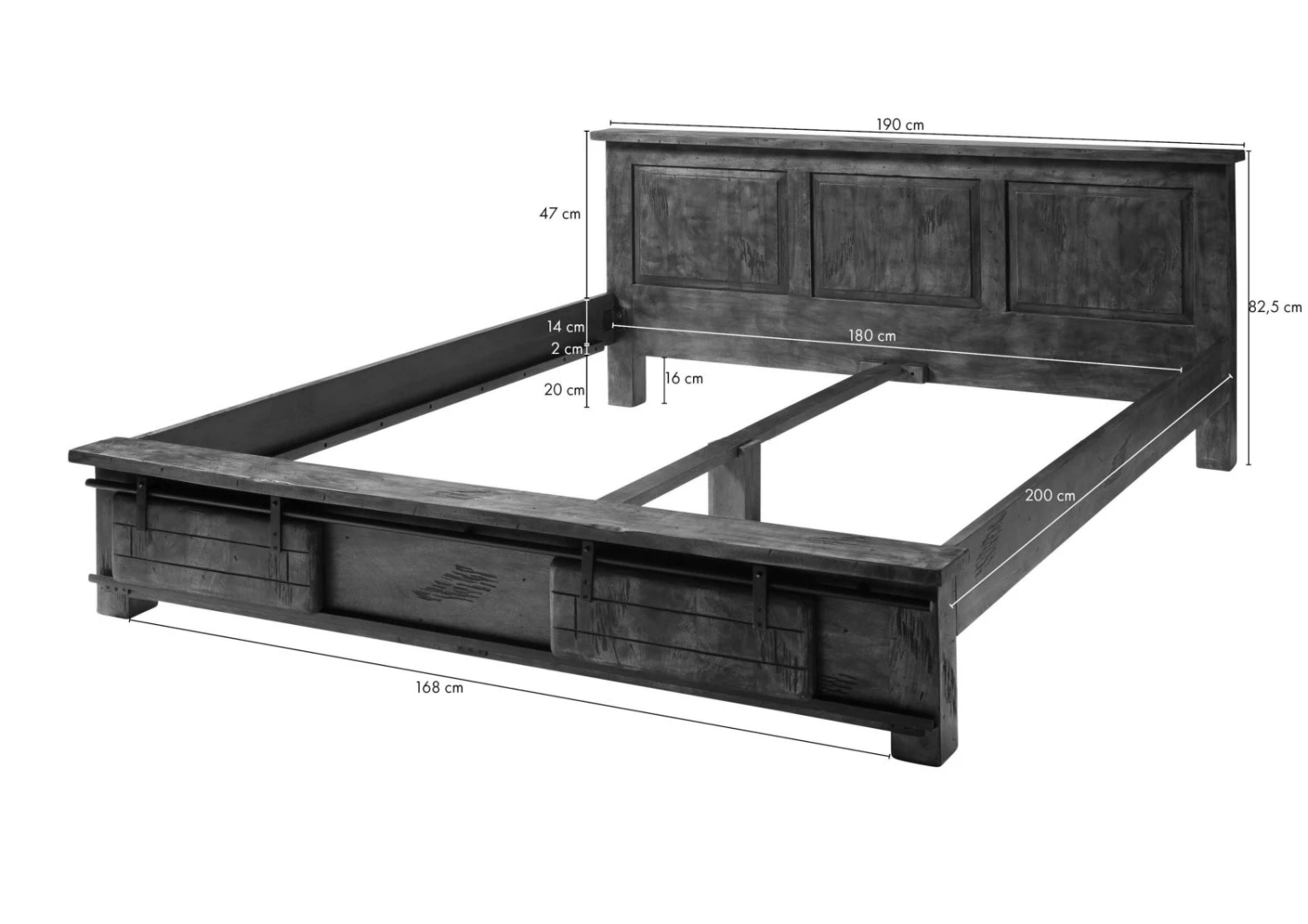 Bett Mango 190xx82,5 Braun Lackiert RAILWAY #442 10 Bett Mango 190xx82,5 Braun Lackiert RAILWAY #442 - immagine 8
