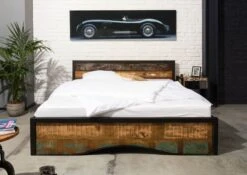 INDUSTRIAL #108 Letto Matrimoniale In Legno Riciclato E Ferro - Laccato Multicolore 180x200 12 INDUSTRIAL #108 Letto Matrimoniale In Legno Riciclato E Ferro - Laccato Multicolore 180x200 -Massivmoebel24 09 638 811 0108 3