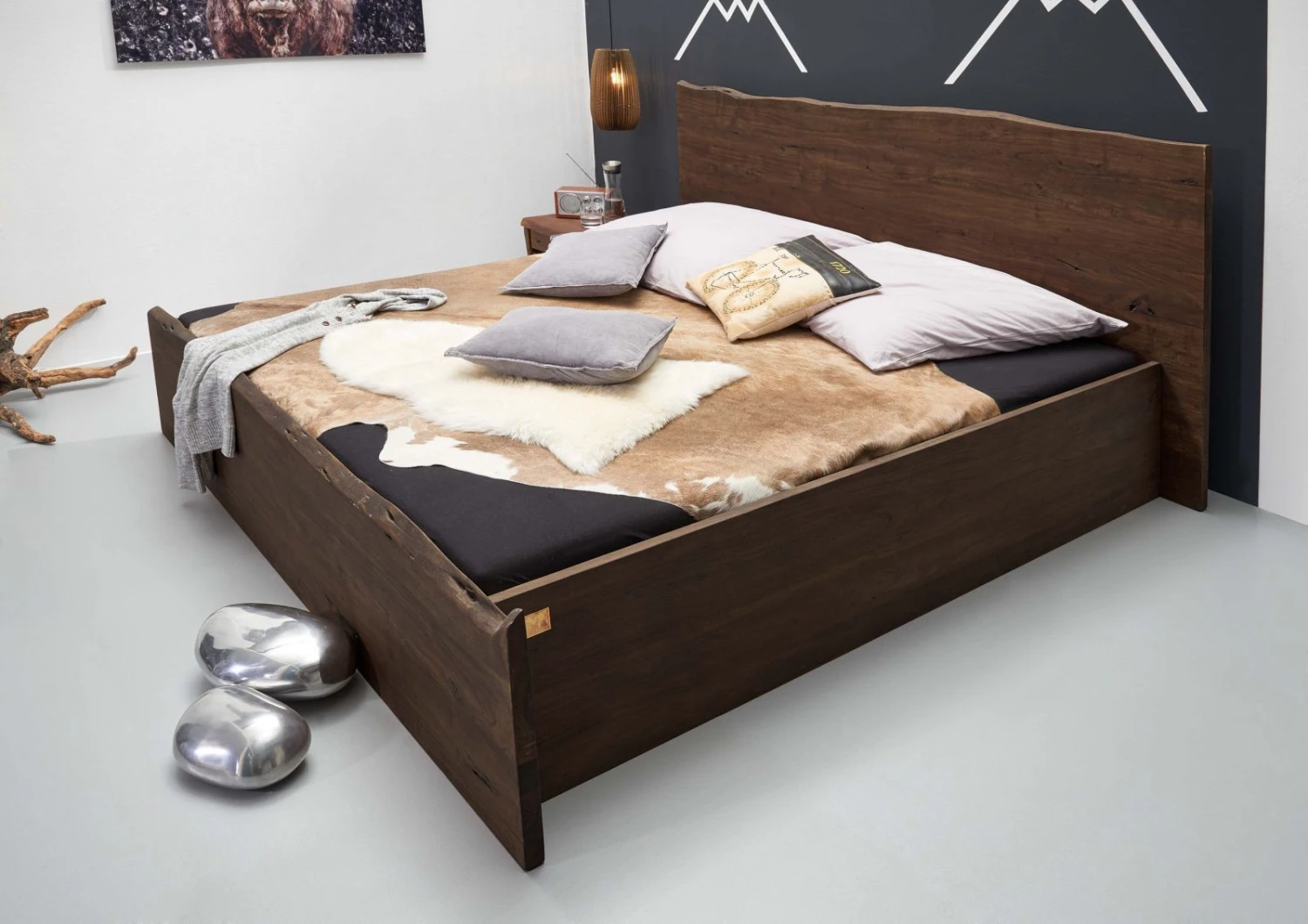 PURE ACACIA #003 Letto Matrimoniale In Legno Di Acacia - Laccato / Marrone 180x200 4 PURE ACACIA #003 Letto Matrimoniale In Legno Di Acacia - Laccato / Marrone 180x200 - immagine 2