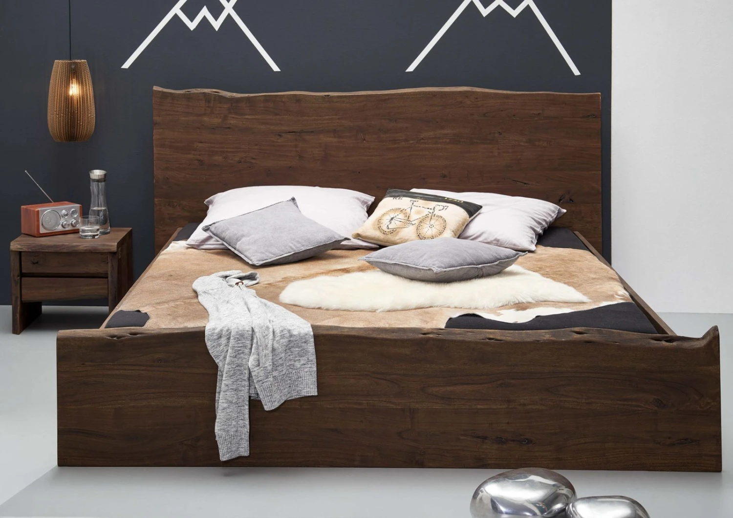 PURE ACACIA #003 Letto Matrimoniale In Legno Di Acacia - Laccato / Marrone 180x200 5 PURE ACACIA #003 Letto Matrimoniale In Legno Di Acacia - Laccato / Marrone 180x200 - immagine 3