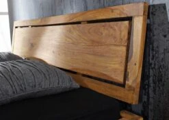 NATURE BROWN #523 Letto Matrimoniale In Legno Di Sheesham - Oliato / Marrone 200x200 -Massivmoebel24 09 640 553 5023 3