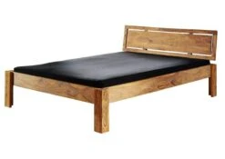 NATURE BROWN #523 Letto Matrimoniale In Legno Di Sheesham - Oliato / Marrone 200x200 -Massivmoebel24 09 640 553 5023 8