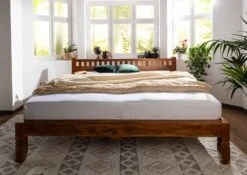 OXFORD #224 Letto Matrimoniale In Legno Di Acacia - Laccato / Miele 200x200 -Massivmoebel24 09 640 610 7050 3