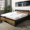 INDUSTRIAL #111 Letto Matrimoniale In Legno Riciclato E Ferro - Laccato Multicolore 200x200 -Massivmoebel24 09 640 811 0111 1