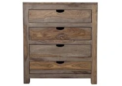 NATURE GREY #85 Cassettiera In Legno Di Sheesham - Oliato / Grigio 85x42x95 -Massivmoebel24 09 680 550 0085 9