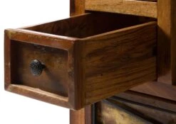 NATURE OF SPIRIT #128 Comodino In Legno Riciclato - Laccato / Multicolore 55x40x80 -Massivmoebel24 09 680 700 0028 05