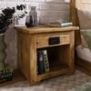 Nachttisch Mango 50x40x45 Natur Lackiert RAILWAY #187
