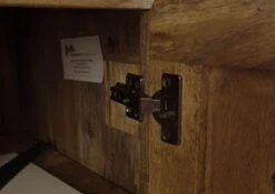 Nachttisch Mango 50x50x60 Natur Lackiert RAILWAY #1002 -Massivmoebel24 09 680 772 0102 05