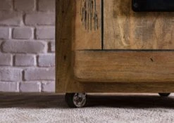 Nachttisch Mango 50x50x60 Natur Lackiert RAILWAY #1002 -Massivmoebel24 09 680 772 0102 07