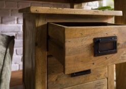 Nachttisch Mango 50x50x60 Natur Lackiert RAILWAY #1003 -Massivmoebel24 09 680 772 0103 06