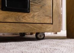 Nachttisch Mango 50x50x60 Natur Lackiert RAILWAY #1003 -Massivmoebel24 09 680 772 0103 07