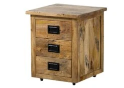 Nachttisch Mango 50x50x60 Natur Lackiert RAILWAY #1003 -Massivmoebel24 09 680 772 0103 09