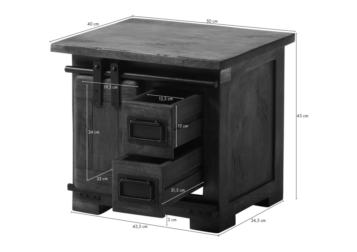 Nachttisch Mango 50x40x45 Braun Lackiert RAILWAY #4012 10 Nachttisch Mango 50x40x45 Braun Lackiert RAILWAY #4012 - immagine 8