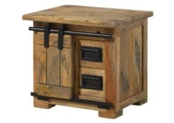 Nachttisch Mango 50x40x45 Natur Lackiert RAILWAY #1012 -Massivmoebel24 09 680 772 0112 09