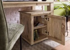 Nachttisch Mango 50x50x60 Beige Lackiert RAILWAY #3002 -Massivmoebel24 09 680 772 2102 04