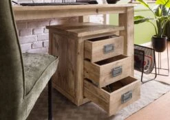 Nachttisch Mango 50x50x60 Beige Lackiert RAILWAY #3003 -Massivmoebel24 09 680 772 2103 04